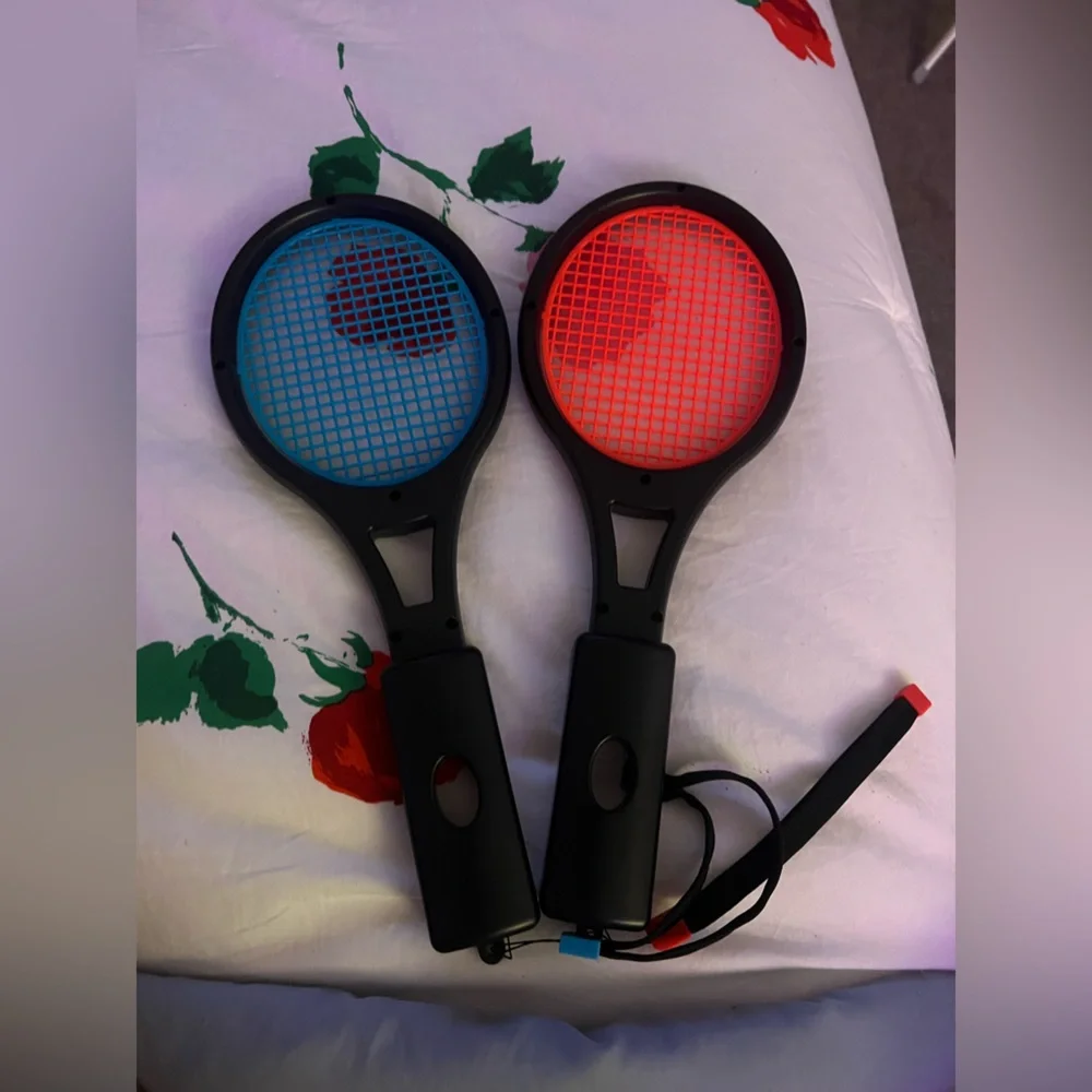 2 Tennis Rackets Red & Blue for Nintendo Switch NWOT